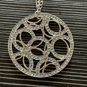 Iridescent rhinestone necklace